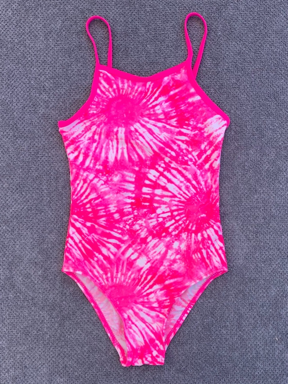 Children’s Place One-Piece Swimsuit Pink & White Tie Die size M/M 7/8